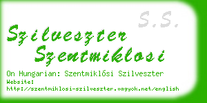 szilveszter szentmiklosi business card